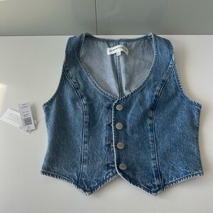 Aritzia Denim Forum The '90s Mia Denim Vest- Bleu Vibes